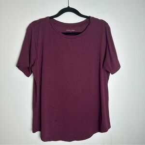Universal Standard Tee Rex Crew Neck T-Shirt, Size S (14-16), Dark Red Purple